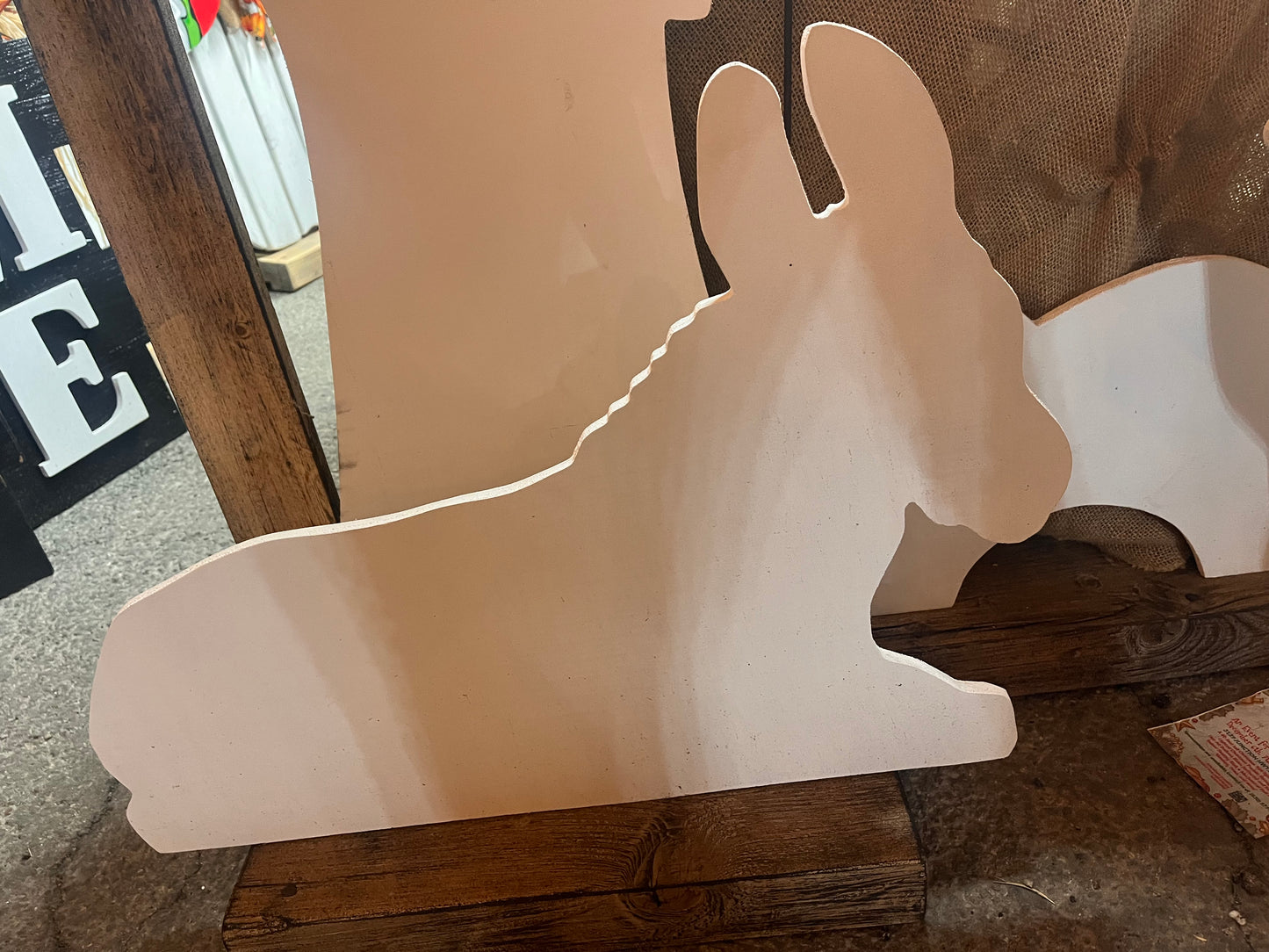 Nativity with donkey and lamb