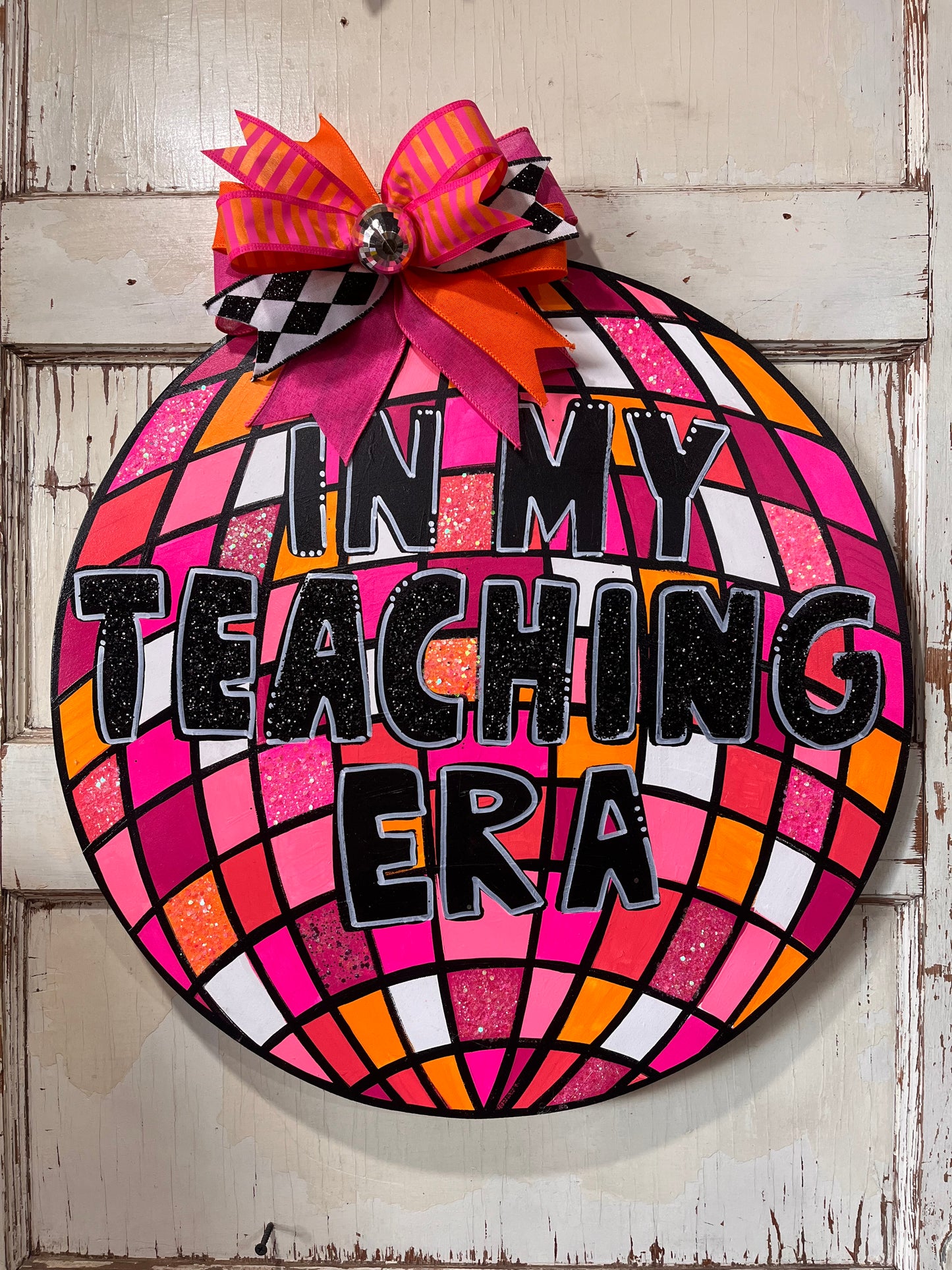 Disco ball Teacher / classroom door hanger