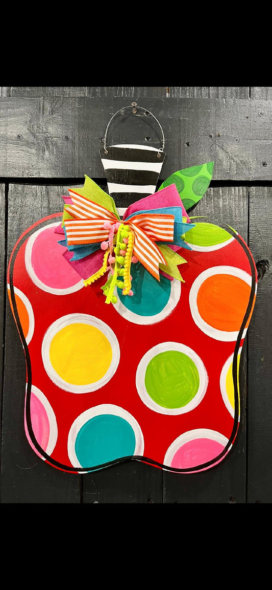 Teacher apple door hanger